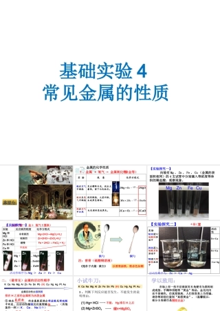 （遵义专版）秋九年级化学上册 第5章 金属的冶炼与利用 基础实验4 常见金属的性质课件 沪教版-沪教版初中九年级上册化学课件