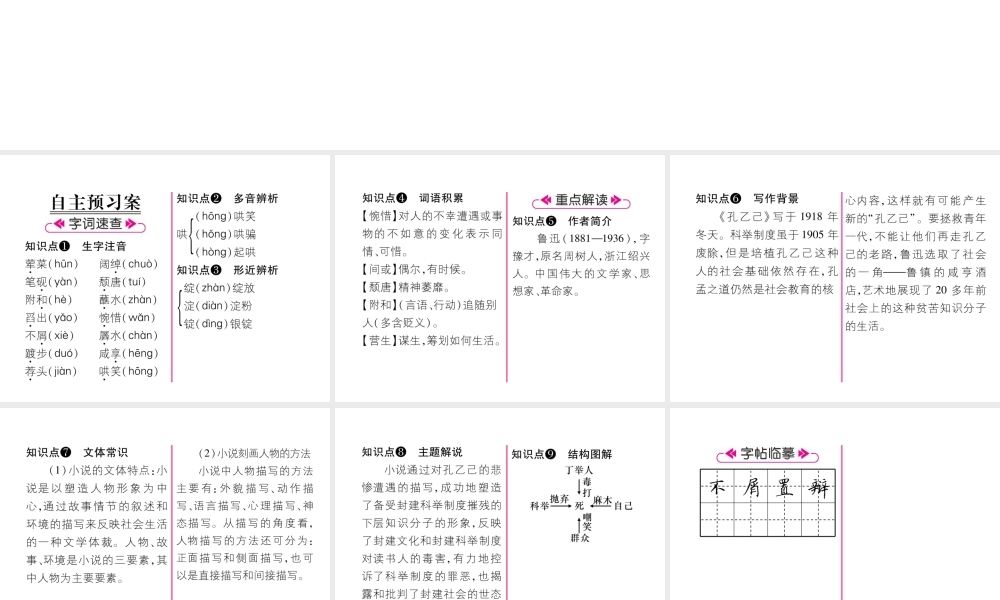 （遵义专版）九年级语文上册 5 孔乙己课件 语文版-语文版初中九年级上册语文课件