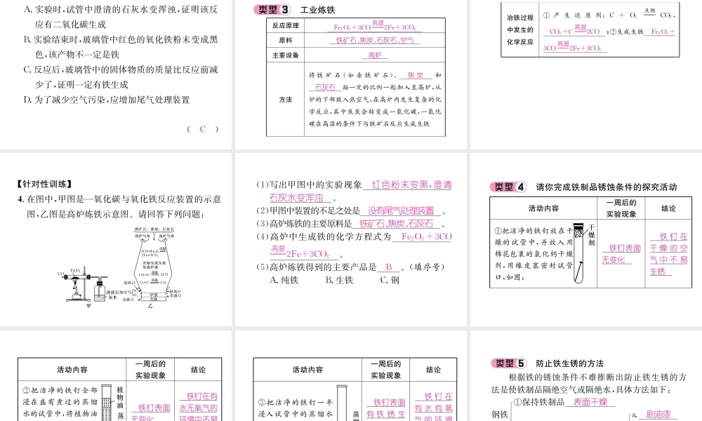（遵义专版）秋九年级化学上册 第5章 金属的冶炼与利用重难点突破习题课件 沪教版-沪教版初中九年级上册化学课件