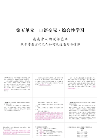 （遵义专版）八年级语文下册 第五单元 口语交际 综合性学习 谈谈古人的说话艺术课件 语文版-语文版初中八年级下册语文课件