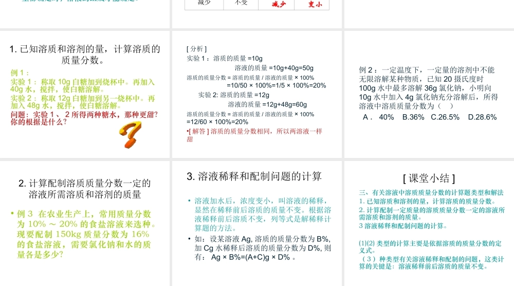 （遵义专版）秋九年级化学下册 第6章 溶解现象 第2节 溶液组成的表示（2）课件 沪教版-沪教版初中九年级下册化学课件