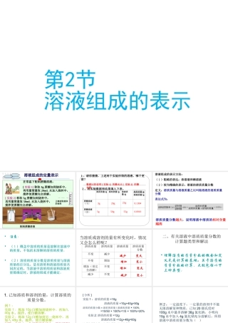 （遵义专版）秋九年级化学下册 第6章 溶解现象 第2节 溶液组成的表示（2）课件 沪教版-沪教版初中九年级下册化学课件