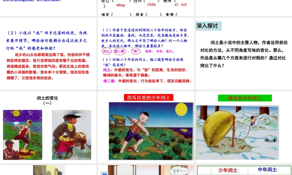 （遵义专版）八年级语文上册 第二单元 5 故乡课件 语文版-语文版初中八年级上册语文课件