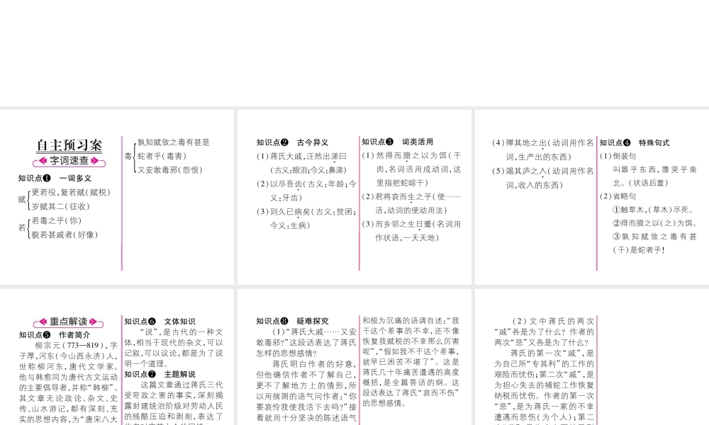 （遵义专版）九年级语文上册 20 捕蛇者说课件 语文版-语文版初中九年级上册语文课件