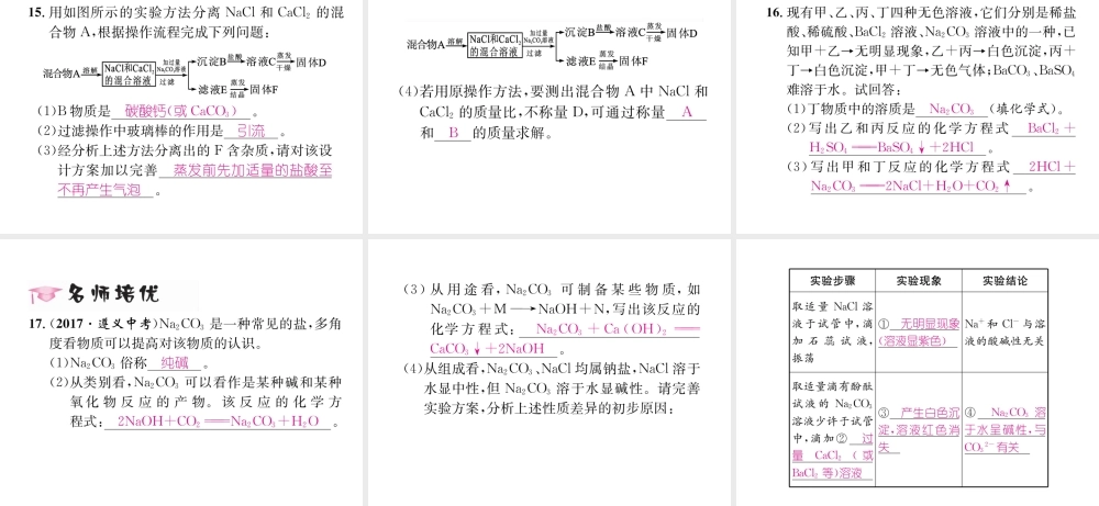 （遵义专版）秋九年级化学下册 第7章 应用广泛的酸、碱、盐 第3节 几种重要的盐 第2课时 几种常见的盐习题课件 沪教版-沪教版初中九年级下册化学课件