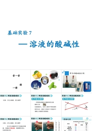 （遵义专版）秋九年级化学下册 第7章 应用广泛的酸、碱、盐 基础实验7 溶液的酸碱性课件 沪教版-沪教版初中九年级下册化学课件