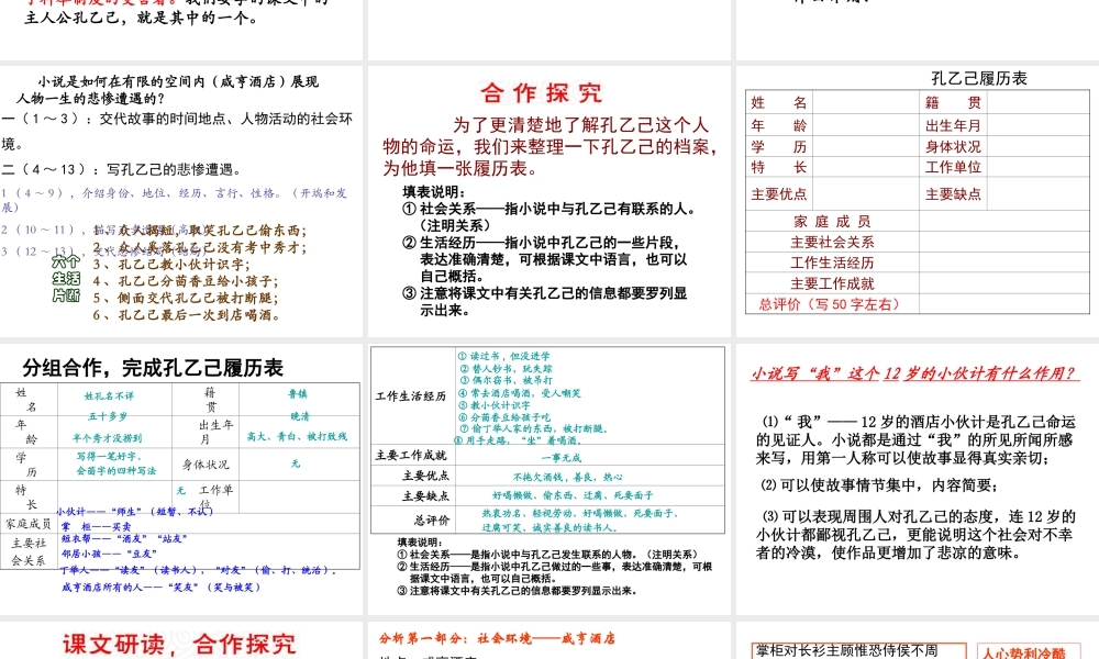 （遵义专版）九年级语文上册 第二单元 5《孔乙己》教材课件 语文版-语文版初中九年级上册语文课件