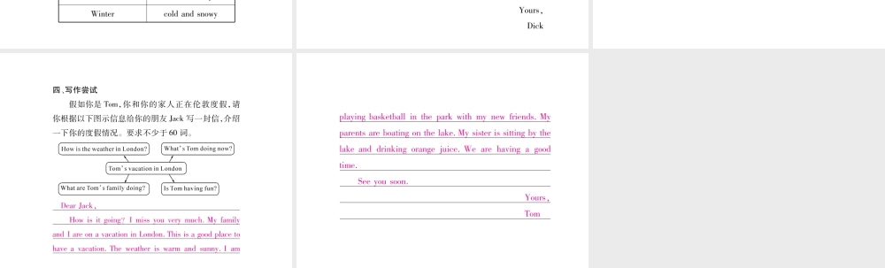 （遵义专版）七年级英语下册 Unit 7 It’s raining同步作文指导课件 （新版）人教新目标版-（新版）人教新目标版初中七年级下册英语课件