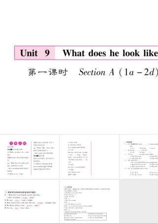 （遵义专版）七年级英语下册 Unit 9 What does he look like（第1课时）课件 （新版）人教新目标版-（新版）人教新目标版初中七年级下册英语课件