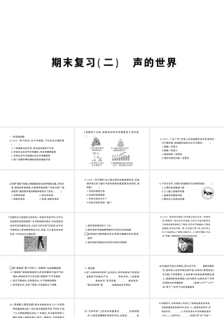 （遵义专版）八年级物理全册 期末复习（二）声的世界习题课件 （新版）沪科版-（新版）沪科版初中八年级全册物理课件