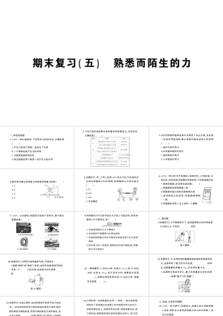 （遵义专版）八年级物理全册 期末复习（五）熟悉而陌生的力习题课件 （新版）沪科版-（新版）沪科版初中八年级全册物理课件