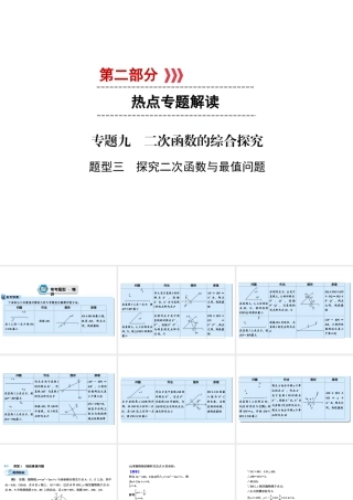 （遵义专版）中考数学高分二轮复习 第二部分 热点专题解读 专题九 二次函数的综合探究 题型3 探究二次函数与最值问题课件-人教版初中九年级全册数学课件