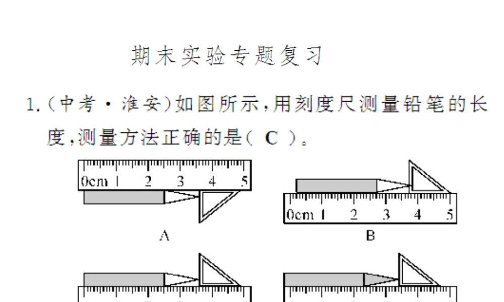 （遵义专版）八年级物理全册 期末实验专题复习课件 （新版）沪科版-（新版）沪科版初中八年级全册物理课件