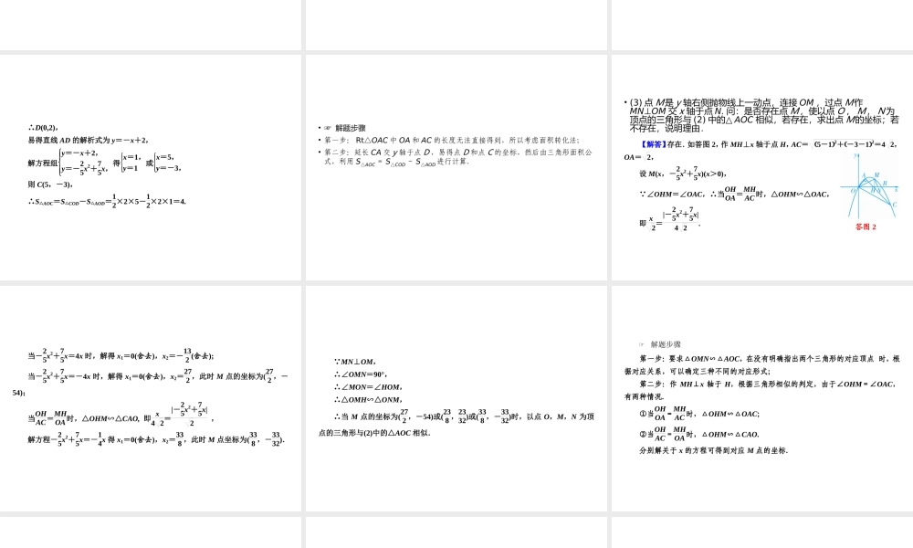 （遵义专版）中考数学高分二轮复习 第二部分 热点专题解读 专题九 二次函数的综合探究 题型4 探究二次函数与图形的变换课件-人教级全册数学课件