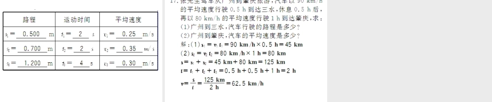 （遵义专版）八年级物理全册 期末一 运动的世界课件 （新版）沪科版-（新版）沪科版初中八年级全册物理课件