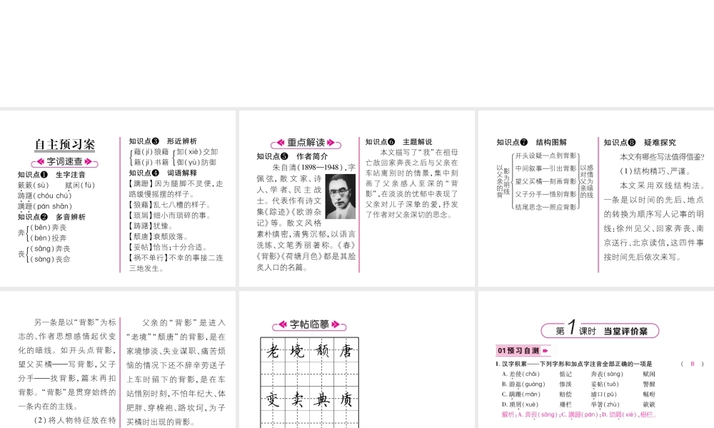 （遵义专版）八年级语文上册 第四单元 13 背影作业课件 新人教版-新人教版初中八年级上册语文课件