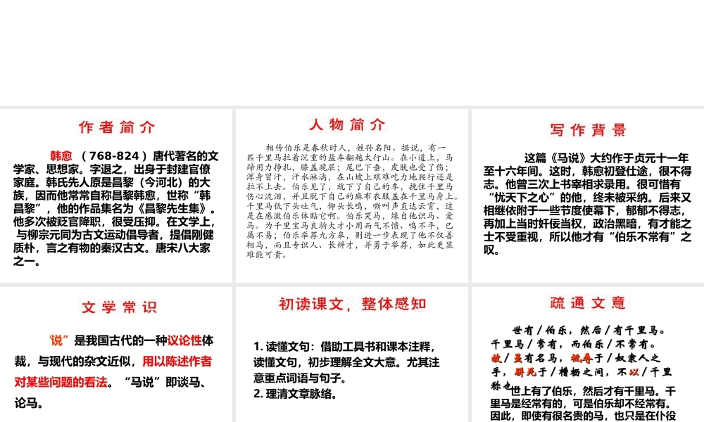 （遵义专版）九年级语文上册 第六单元 24《马说》教材课件 语文版-语文版初中九年级上册语文课件