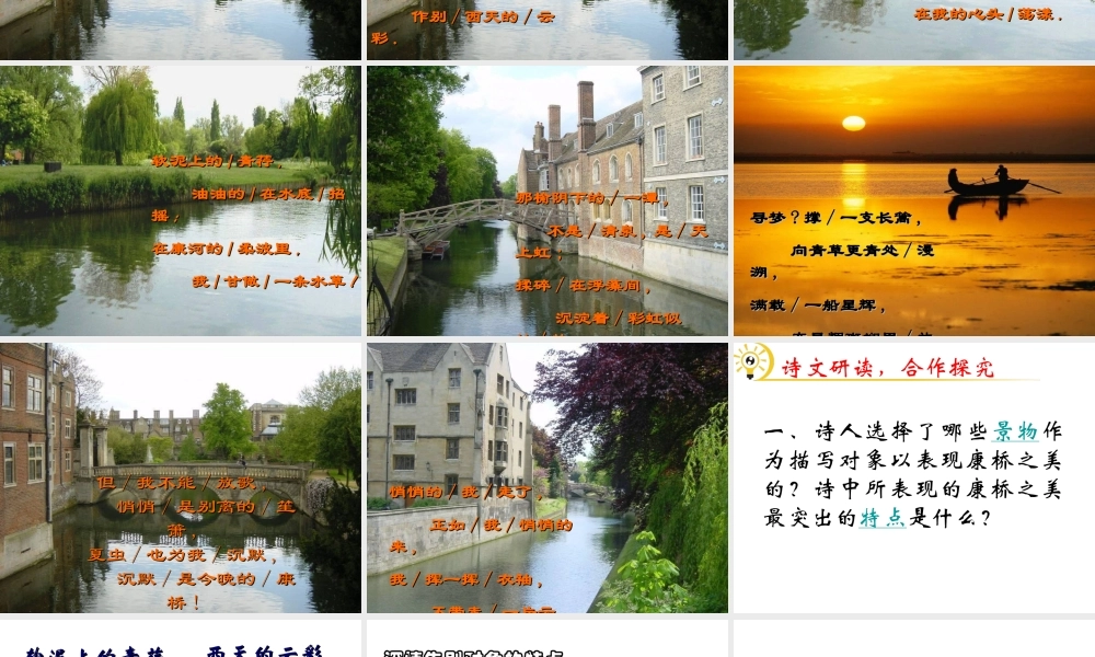 （遵义专版）九年级语文下册 第二单元 6《再别康桥》教材课件 语文版-语文版初中九年级下册语文课件