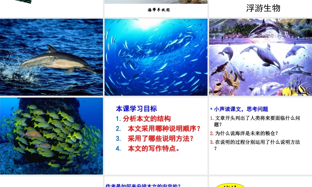 （遵义专版）八年级语文上册 第四单元 16 海洋是未来的粮仓课件 语文版-语文版初中八年级上册语文课件