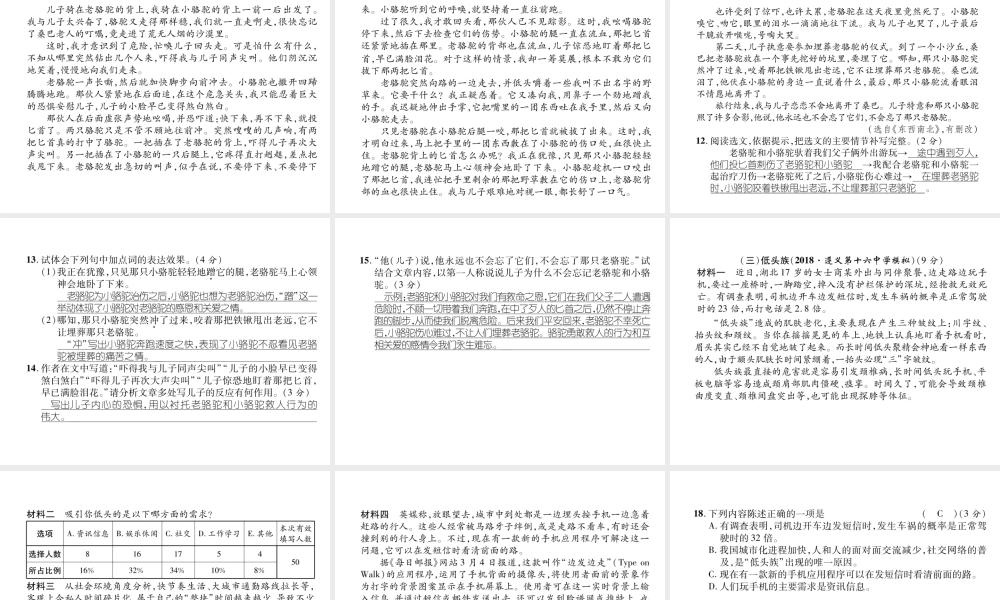 （遵义专版）七年级语文下册 第6单元达标测试课件 新人教版-新人教版初中七年级下册语文课件