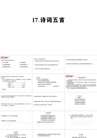 （遵义专版）八年级语文上册 第五单元 17 诗词五首作业课件 语文版-语文版初中八年级上册语文课件