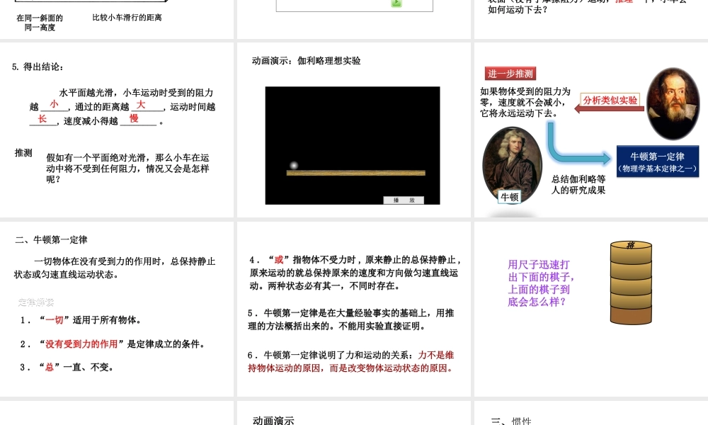 （遵义专版）春八年级物理全册 7.1 科学探究 牛顿第一定律课件 （新版）沪科版-（新版）沪科版初中八年级全册物理课件