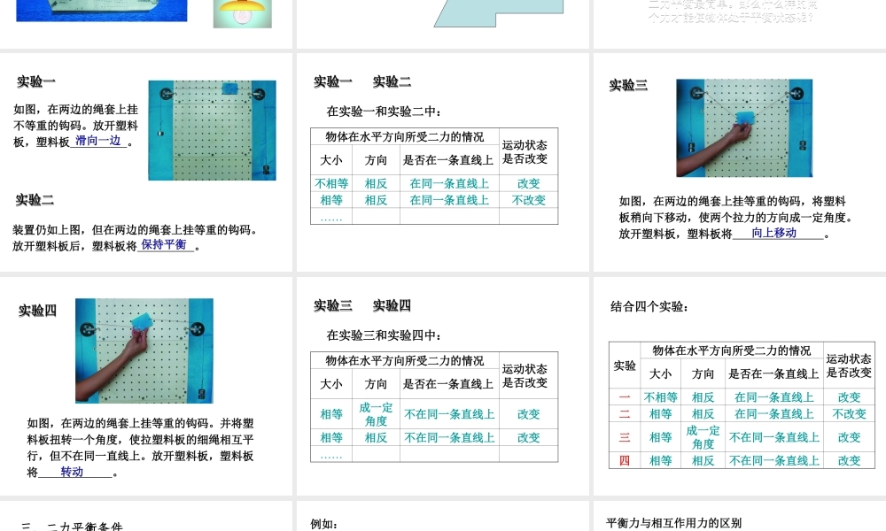 （遵义专版）春八年级物理全册 7.3 力的平衡课件 （新版）沪科版-（新版）沪科版初中八年级全册物理课件