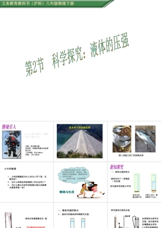（遵义专版）春八年级物理全册 8.2 科学探究 液体的压强课件 （新版）沪科版-（新版）沪科版初中八年级全册物理课件