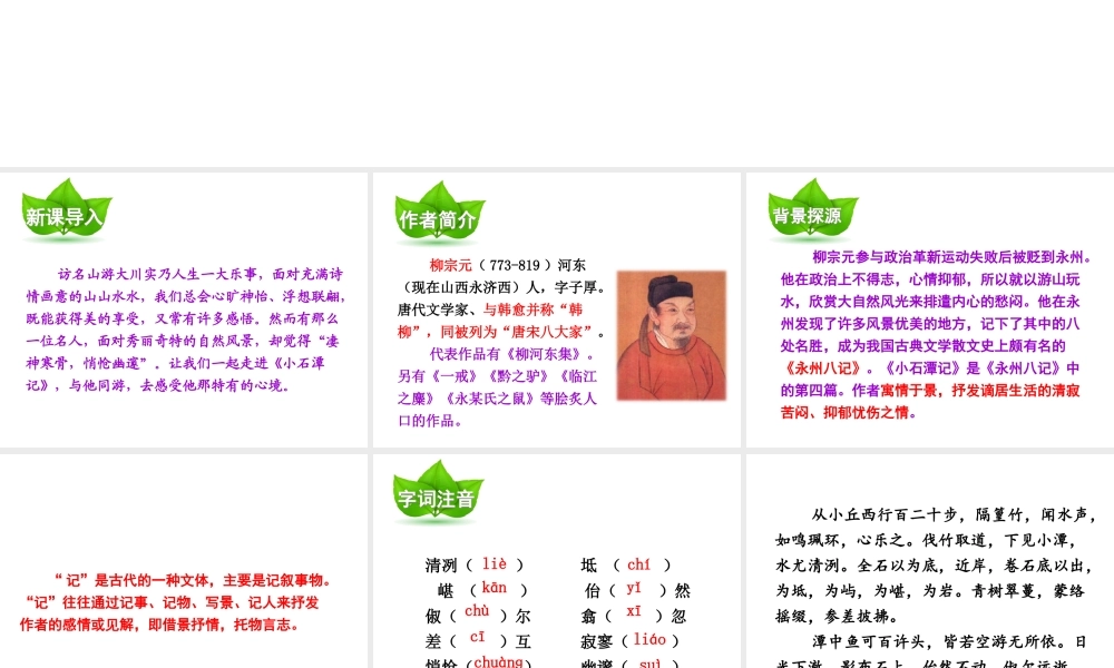 （遵义专版）八年级语文上册 第五单元 19 小石潭记课件 语文版-语文版初中八年级上册语文课件