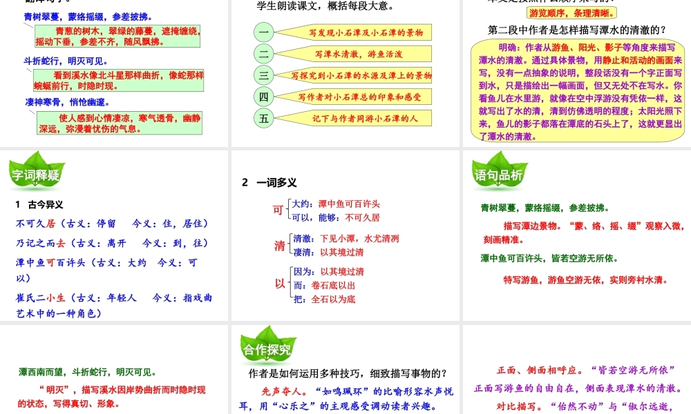 （遵义专版）八年级语文上册 第五单元 19 小石潭记课件 语文版-语文版初中八年级上册语文课件