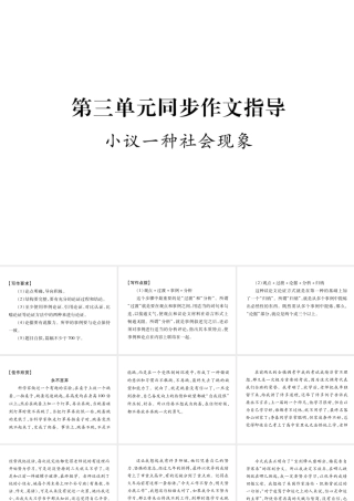 （遵义专版）九年级语文上册 第三单元 同步作文指导 小议一种社会现象课件 语文版-语文版初中九年级上册语文课件