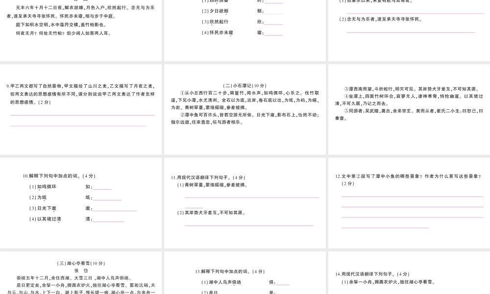 （遵义专版）八年级语文上册 第五单元检测卷课件 语文版-语文版初中八年级上册语文课件