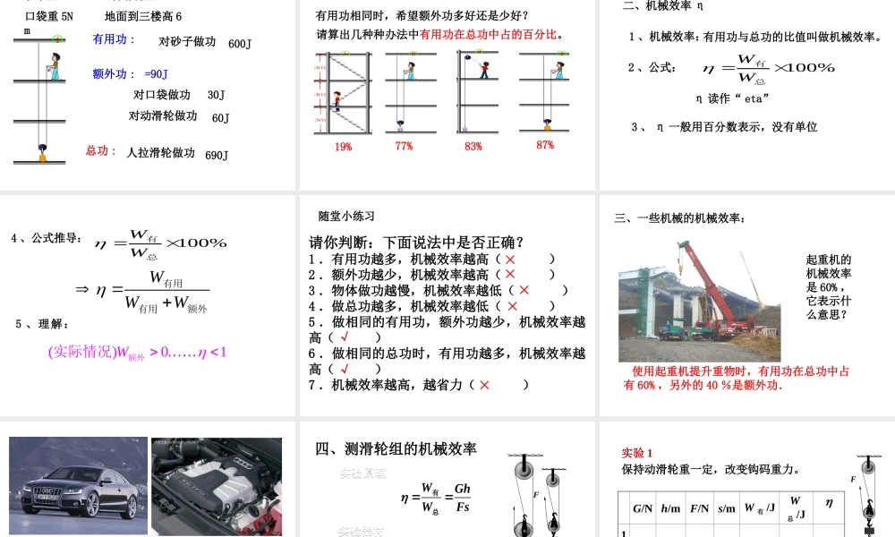 （遵义专版）春八年级物理全册 10.5 机械效率课件 （新版）沪科版-（新版）沪科版初中八年级全册物理课件