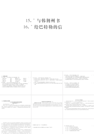 （遵义专版）九年级语文上册 第四单元 15 与韩荆州书 16 给巴特勒的信小手册课件 语文版-语文版初中九年级上册语文课件