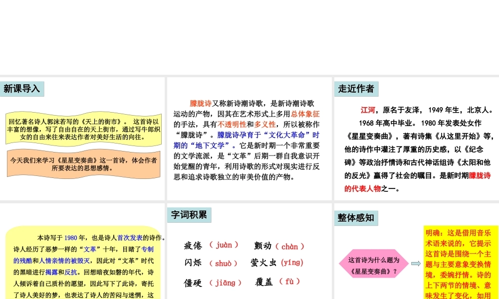 （遵义专版）八年级语文上册 第一单元 3 星星变奏曲课件 语文版-语文版初中八年级上册语文课件