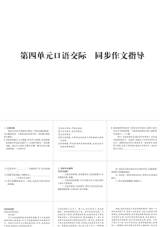 （遵义专版）九年级语文上册 第四单元 口语交际 同步作文指导课件 语文版-语文版初中九年级上册语文课件
