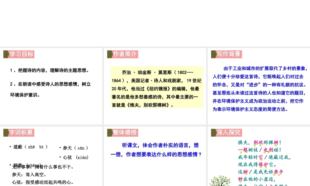 （遵义专版）八年级语文上册 第一单元 4 樵夫，别砍那棵树课件 语文版-语文版初中八年级上册语文课件