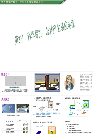 （遵义专版）春九年级物理全册 18.2 科学探究 怎样产生感应电流课件 （新版）沪科版-（新版）沪科版初中九年级全册物理课件