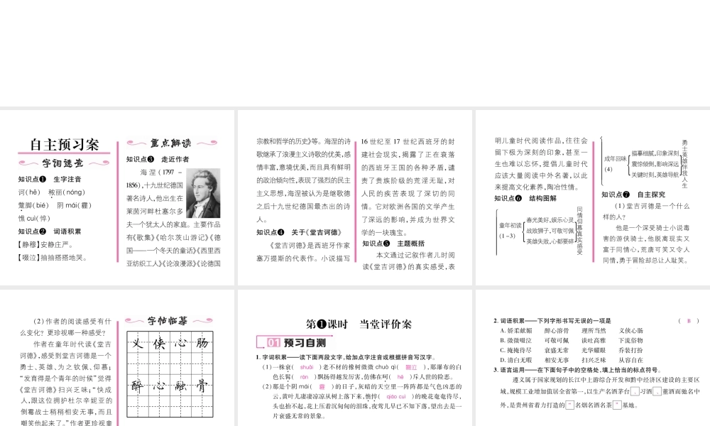 （遵义专版）九年级语文下册 第三单元 10 读《堂吉诃德》课件 语文版-语文版初中九年级下册语文课件