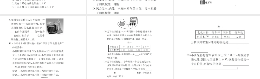 （遵义专版）春九年级物理全册 第十八章 电能从哪里来 第一节 电能的产生课件 （新版）沪科版-（新版）沪科版初中九年级全册物理课件
