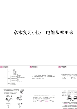 （遵义专版）春九年级物理全册 第十八章 电能从哪里来章末复习（七）电能从哪里来课件 （新版）沪科版-（新版）沪科版初中九年级全册物理课件