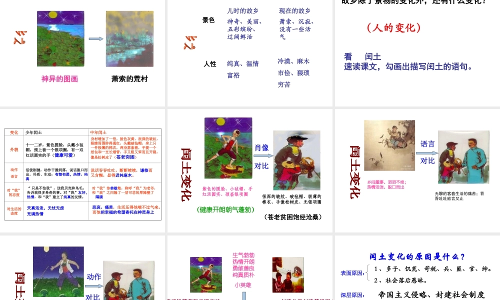 （遵义专版）九年级语文下册 第四单元 13《故乡》教材课件 语文版-语文版初中九年级下册语文课件