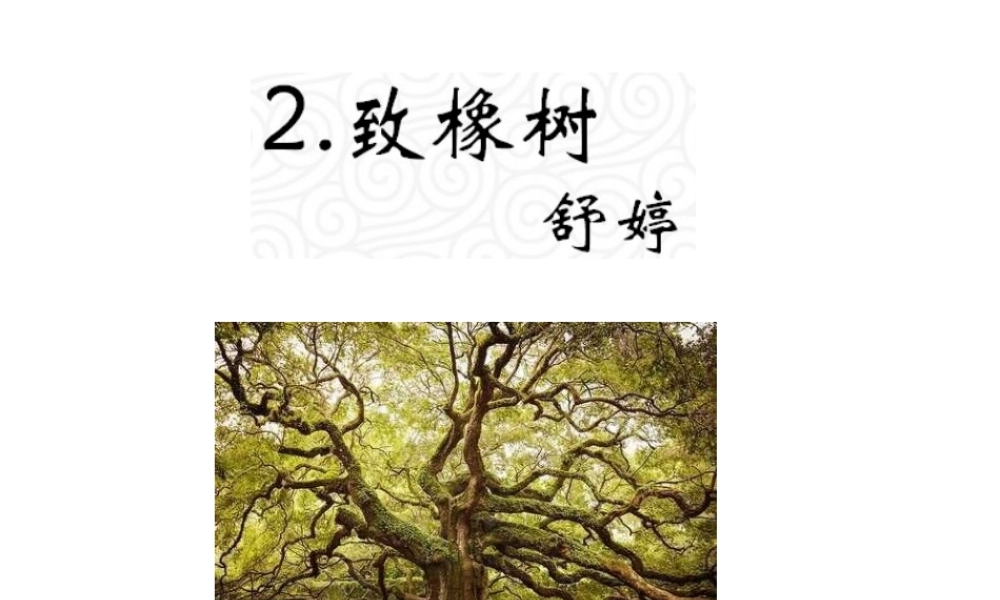 （遵义专版）九年级语文上册 第一单元 2《致橡树》教材课件 语文版-语文版初中九年级上册语文课件