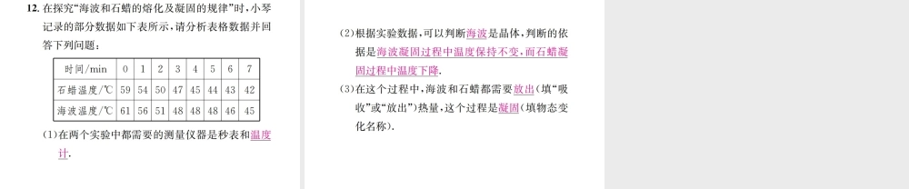（遵义专版）春九年级物理全册 第十二章 温度与物态变化章末复习（一）温度与物态变化课件 （新版）沪科版-（新版）沪科版初中九年级全册物理课件