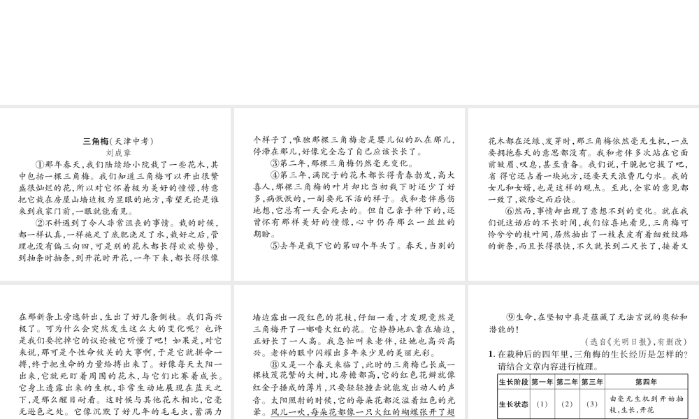 （遵义专版）七年级语文下册 双休作业9课件 新人教版-新人教版初中七年级下册语文课件