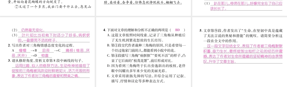 （遵义专版）七年级语文下册 双休作业9课件 新人教版-新人教版初中七年级下册语文课件