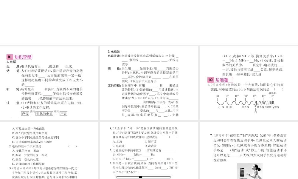 （遵义专版）春九年级物理全册 第十九章 走进信息时代 第一节 感受信息 第二节 让信息“飞”起来课件 （新版）沪科版-（新版）沪科版初中九年级全册物理课件