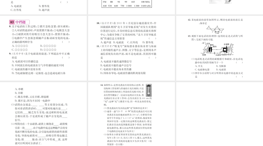 （遵义专版）春九年级物理全册 第十九章 走进信息时代 第一节 感受信息 第二节 让信息“飞”起来课件 （新版）沪科版-（新版）沪科版初中九年级全册物理课件