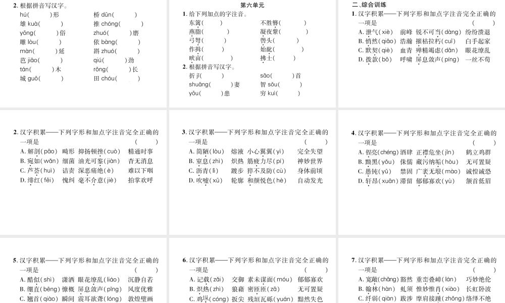 （遵义专版）八年级语文上册 专题1 字音字形作业课件 新人教版-新人教版初中八年级上册语文课件