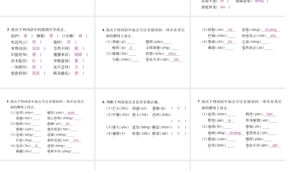 （遵义专版）七年级语文下册 专题1 字音与字形课件 新人教版-新人教版初中七年级下册语文课件